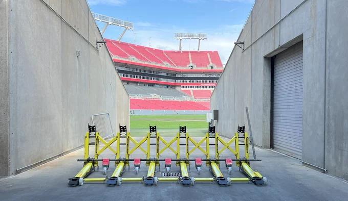 MVB3X vehicle barriers: sports venue tunnel closure.