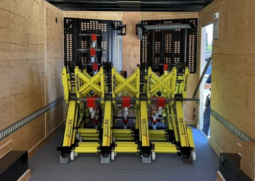 MVB3X barriers stored inside a ReadyLink Deployment Trailer